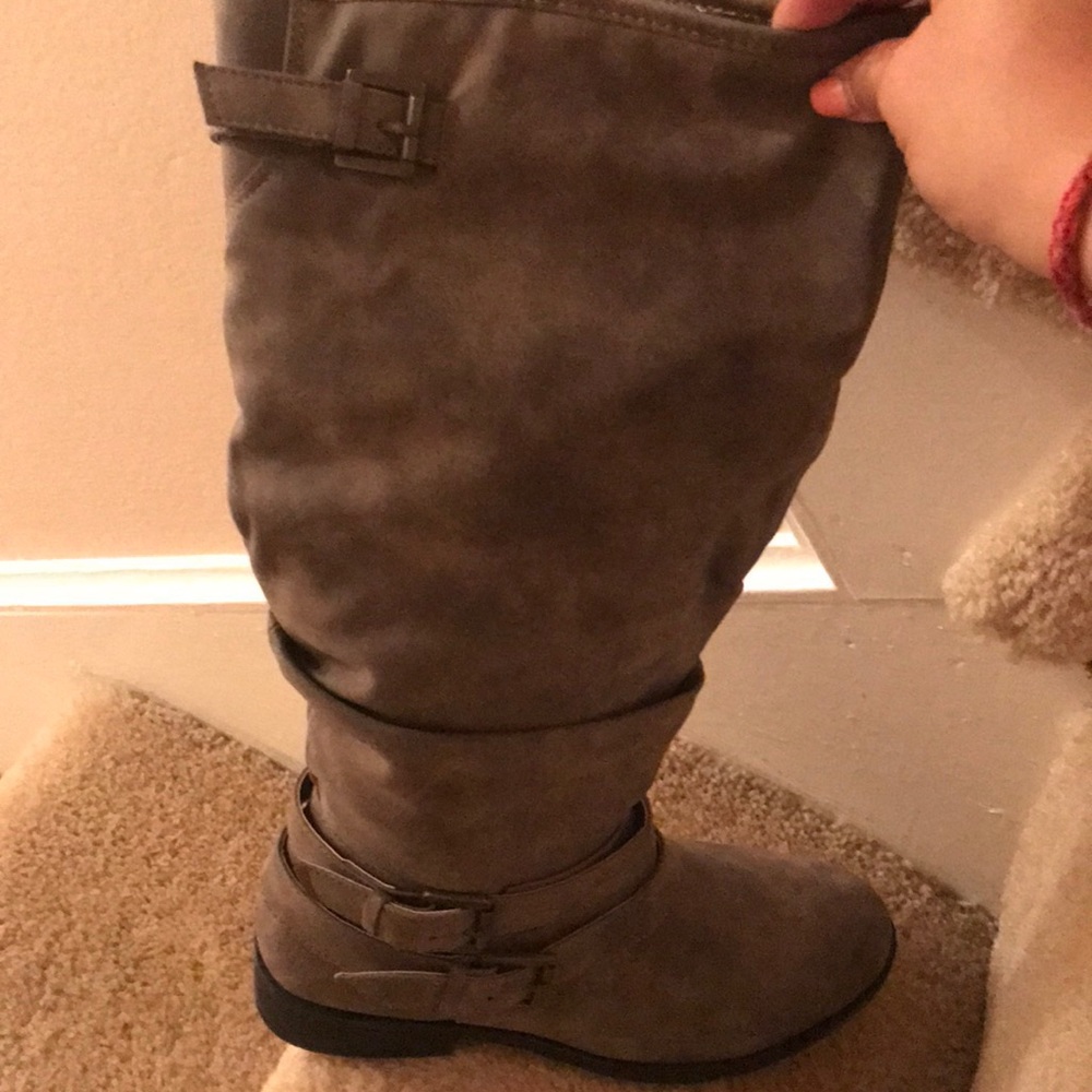 Taupe Distress Riding Boot- FAST SELLER !